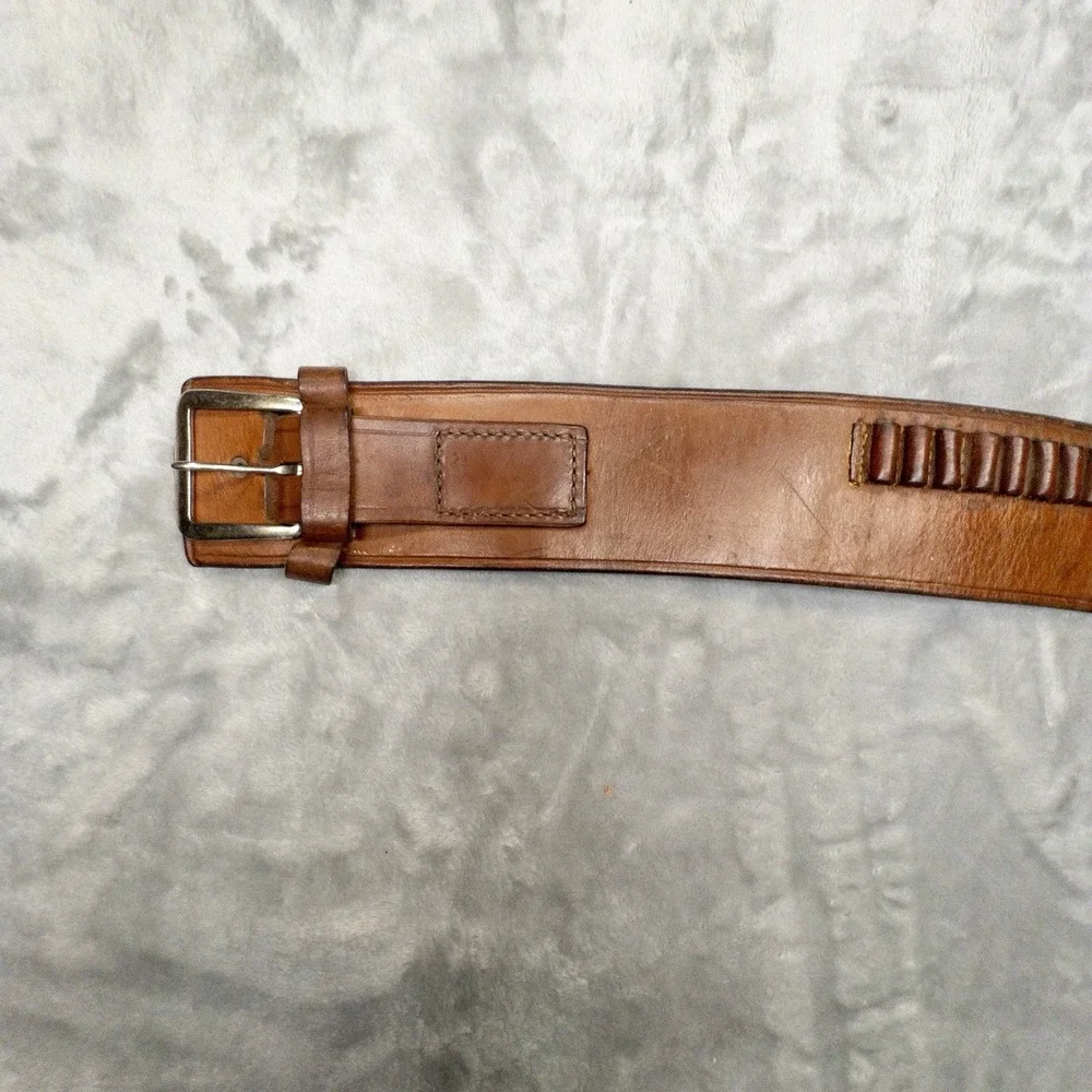 Vtg Viking Western Brown Leather Gun Cartridge Belt 7026 Mens Large Outdoors